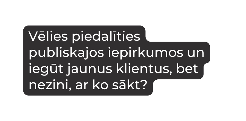 Vēlies piedalīties publiskajos iepirkumos un iegūt jaunus klientus bet nezini ar ko sākt